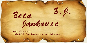 Bela Janković vizit kartica
